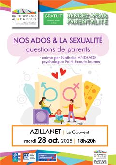 Affiche du Rendez-vous Parentalité, organisé le 28 octobre à Azillanet